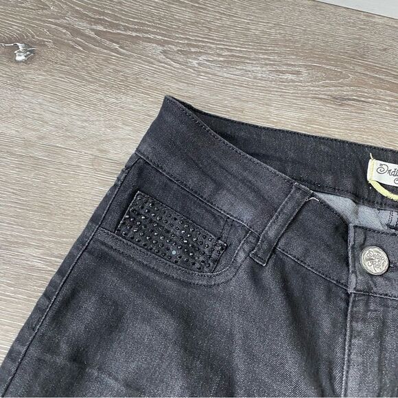 Indigo Rein Skinny Jeans 90’s Black Wash Studded Jeans SZ 3 - Picture 11 of 14